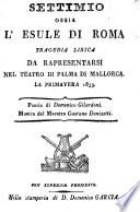 Seltimio ossia L ́Esule di Roma