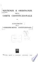 Sentenze e ordinanze della Corte costituzionale