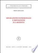 Separazione patrimoniale e imposizione sul reddito