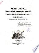 Serie critica de' sacri pastori baresi corretta, accresciuta ed illustrata da Michele Garruba