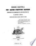 Serie critica de'sacri pastori Baresi