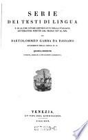 Serie dei testi di lingua e di altre opere importanti nella italiana letteratura