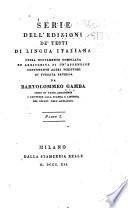 Serie dell'edizioni de' testi di lingua italiana