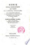 Serie dell ́edizione de ́testi di lingua italiana ...