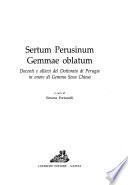 Sertum Perusinum gemmae oblatum