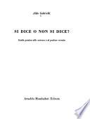 Si dice o non si dice?