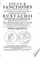 Siculæ sanctiones, per N. Gervasium digestæ atque in unum redactæ. [With] Summa per alphabetum digesta ab A. Tetamo
