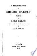 “Il” pellegrinaggio di Childe-Harold, poema di Lord Byron tradotto in prosa italiana