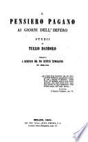 “Il” pensiero pagano ai giorni dell' impero