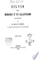 Silvio ossia memorie d'un galantuomo trascritte da G. Ricciardi in continuazione dell'Arte d'esser felice