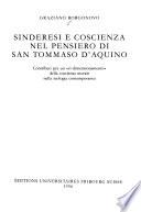 Sinderesi e coscienza nel pensiero di San Tommaso d'Aquino