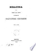 Siracusa dal 1826 al 1860 pel professore Salvatore Chindemi