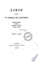 Sirio canti di Achille de Lauzières