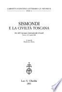 Sismondi e la civiltà toscana