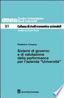 Sistemi di governo e di valutazione della performance per l'azienda «Università»