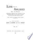 Slang and Its Analogues Past and Present