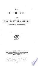 “La” Circe di Gio. Battista Gelli accademico fiorentino