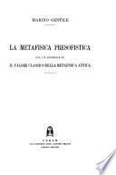 “La” metafisica presofistica