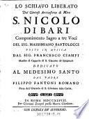 “Lo” schiavo liberato dal glorioso arcivescovo di Mira S. Nicolò di Bari