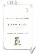 Società per le belle arti in Milano elenco dei socj dal 1. gennajo al 31 dicembre 1870 e dei premj da estrarsi a sorte