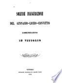 Solenne inaugurazione del Ginnasio-liceo-convitto comunitativo in Vittorio