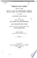 Sommario delle lezioni intorno alla scienza delle leggi di ordinamento giudiziario penale ed al codice di ordinamento giudiziario penale italiano