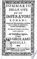 Sommario delle vite de gl'imperatori romani