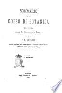 Sommario di un corso di botanica già tenuto nella R. Università di Padova [da] P. A. Saccardo