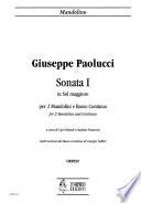 Sonata I in sol maggiore per 2 mandolini e basso continuo