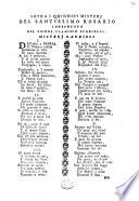 Sopra i quindici misteri del Santissimo Rosario. Canzonetta. [Flaminio Scarselli]