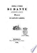 Sopra i versi di Dante attenenti a Pluto Discorso di Gaetano Cardona