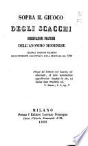 Sopra il giuoco degli scacchi