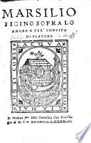 Sopra lo amore over convito di Platone