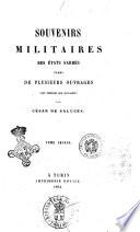 Souvenirs militaires des ÿtats sardes tirés de plusieurs ouvrages tant imprimés que manuscrits par César de Saluces