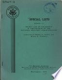 Special List No.12: Select List of Documents in the Records of the National Recovery Administration