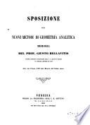 Sposizione dei nuovi metodi di geometria analitica memoria di Giusto Bellavitis