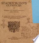 Stadiodromus olympicus ex antiquitate rudi Minerva programmate publico delineatus a M. Johanne Christophoro Francken, ...