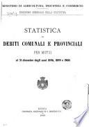 Statistica dei debiti comunali e provinciali