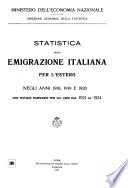 Statistica della emigrazione italiana per l'estero ...