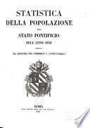Statistica della popolazione dello stato pontifico dell'anno 1853