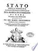 Stato della basilica diaconale ... di S. Maria in Cosmedin di Roma nel presente anno 1719 descritto