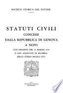 Statuti civili concessi dalla Repubblica di Genova a Novi