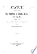 Statuti delle Arti dei merciai e della lana di Roma
