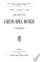 Statuti di Garessio, Ormea, Montiglio e Camino