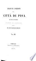 Statuti inediti della città di Pisa dal XII al XIV secolo