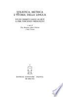 Stilistica, metrica e storia della lingua