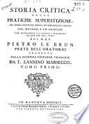 Storia critica delle pratiche superstiziose
