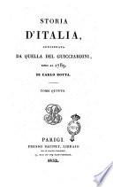 Storia d'Italia, continuata da quella del Guicciardini, sino al 1789