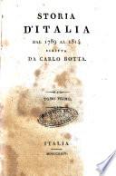 Storia d'Italia dal 1789 al 1814 scritta da Carlo Botta. Tomo primo [10.]