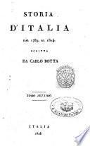 Storia d'Italia dal 1789 al 1814 scritta da Carlo Botta tomo primo -ottavo